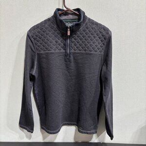 G.H. Bass & Co. Men’s Quarter-Zip Pullover M Gray Cotton Blend Textured Chest